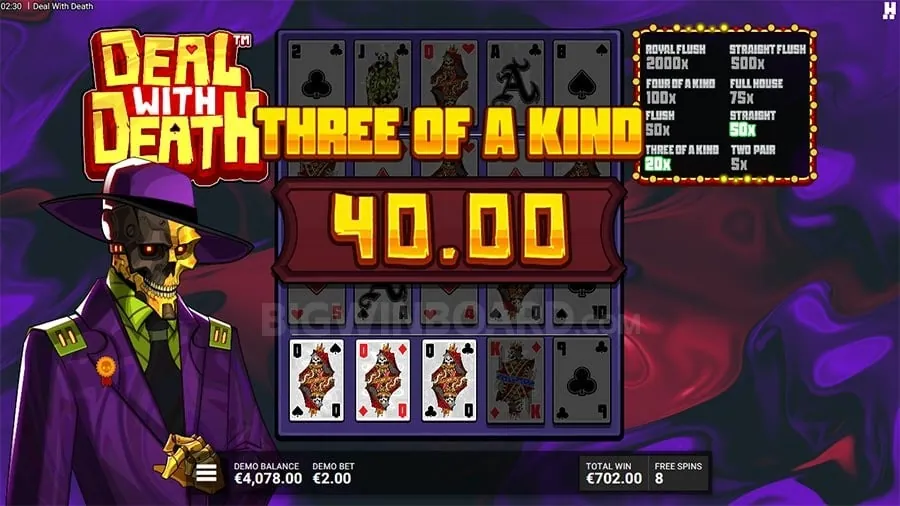 Seven Card Stud poker game with community cards and player hands